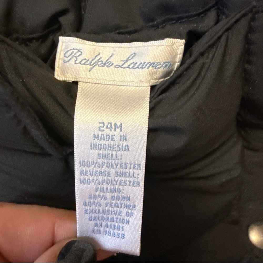 Polo Ralph Lauren Puffer Down Vest Reversible Blue Black Logo Pony 24 Mths 2T - Picture 10 of 11
